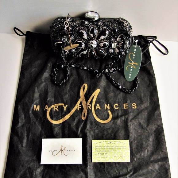 Mary Frances Handbags - Mary Frances New Sublime Black Beaded E-W Baguette